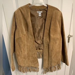 Jessica London Women’s Genuine Suede/Leather Fringe Jacket  Size 22
